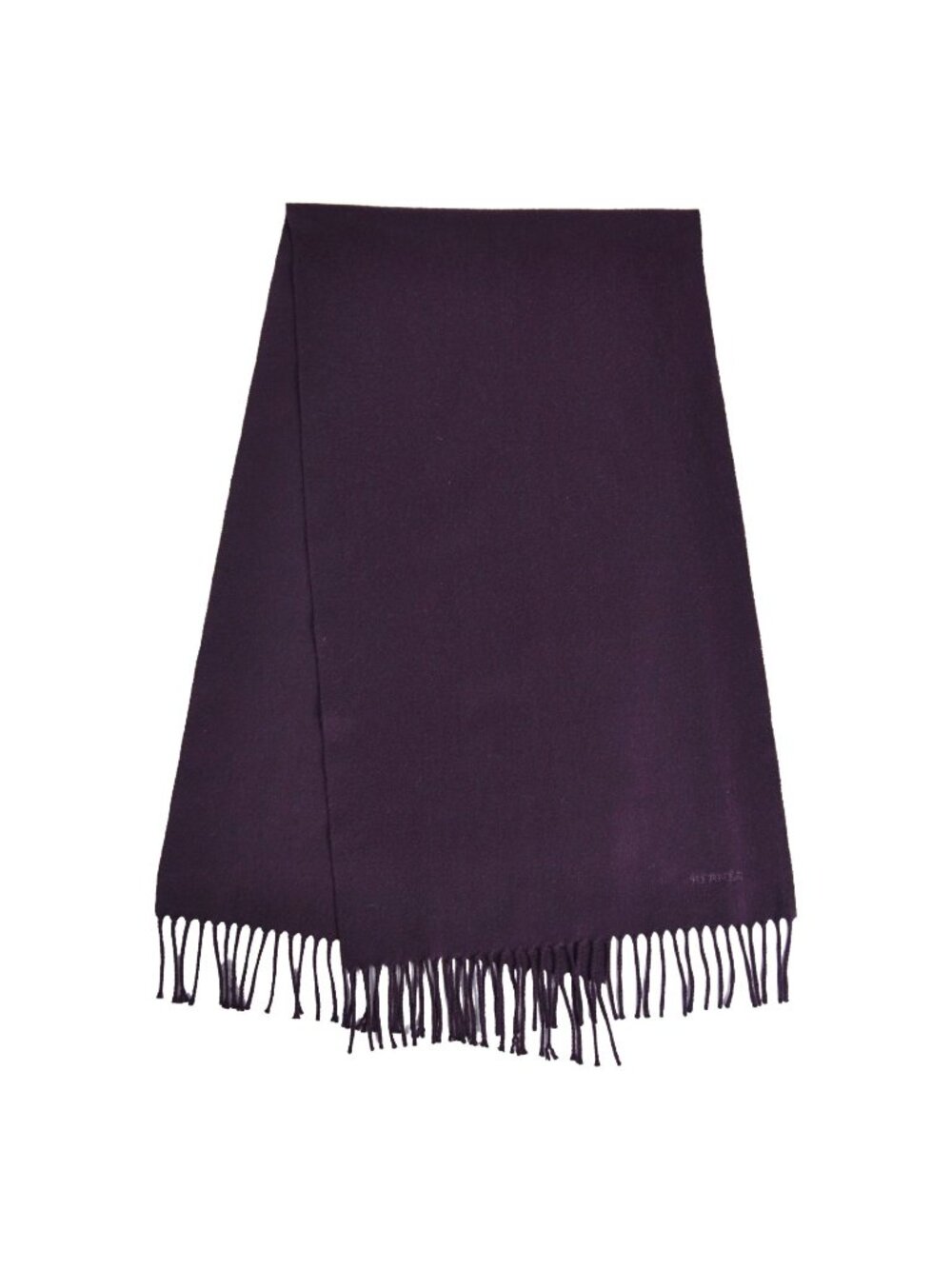 Hermes Scarf Shawl Fringe Cashmere Purple